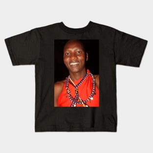 Moran Portrait, Maasai, or Masai, of Kenya & Tanzania Kids T-Shirt